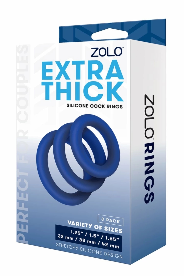 ZOLO Extra Thick silikonowe pierścienie intymne 3 sztuki, gruba konstrukcja, różne rozmiary
