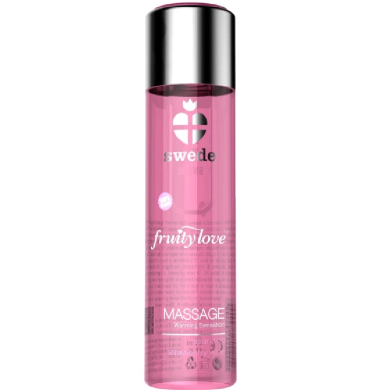 Swede Fruity Love Olejek do masażu truskawkowe wino efekt rozgrzewający 120ml – naturalne oleje