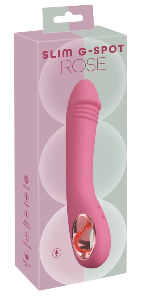 You2Toys Slim G-Spot Rose – wodoodporny model punktowy, silikonowy masażer G, 21,4 cm