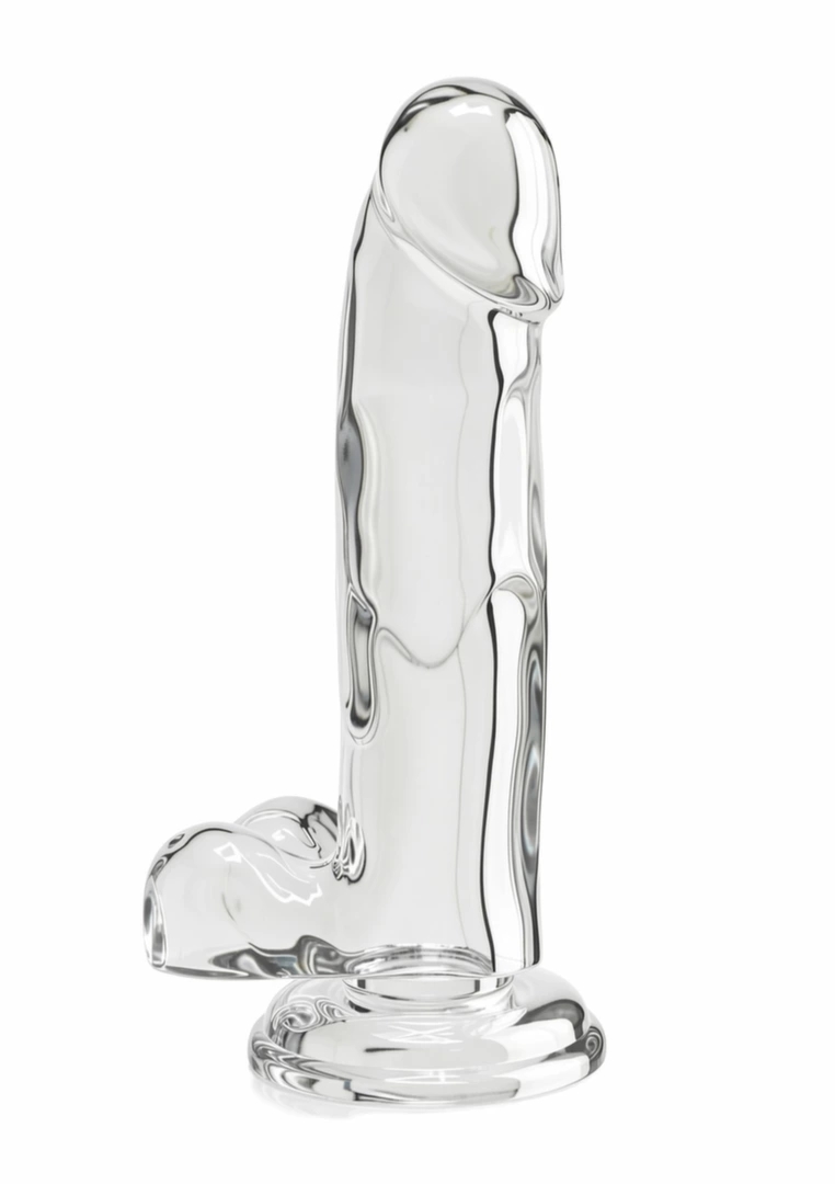 TOYJOY Get Real Clear Dildo TPE 18 cm – przezroczysty model z przyssawką, elastyczny