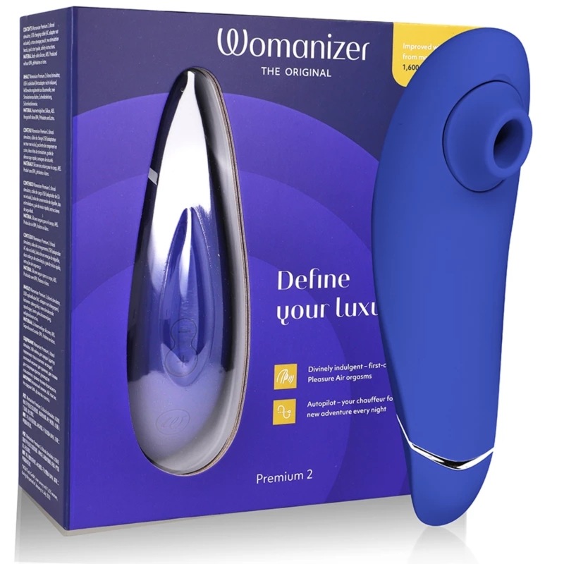 Womanizer Premium 2 Borówka – intuicyjny stymulator powietrzny, 14 poziomów, Smart Silence