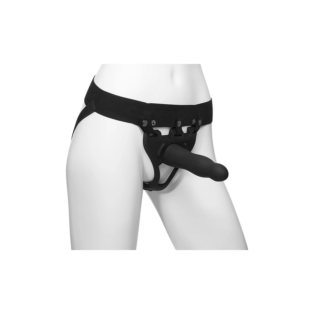 Doc Johnson Body Extensions Daring silikonowa uprząż z pilotem, 10 trybów, USB