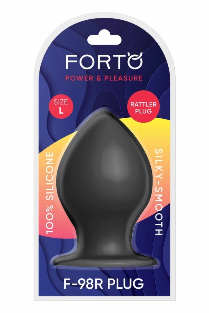 FORTO F-98R Rattler Cone Large Black silikonowy stożek z kulką, przyssawka, czarny XL