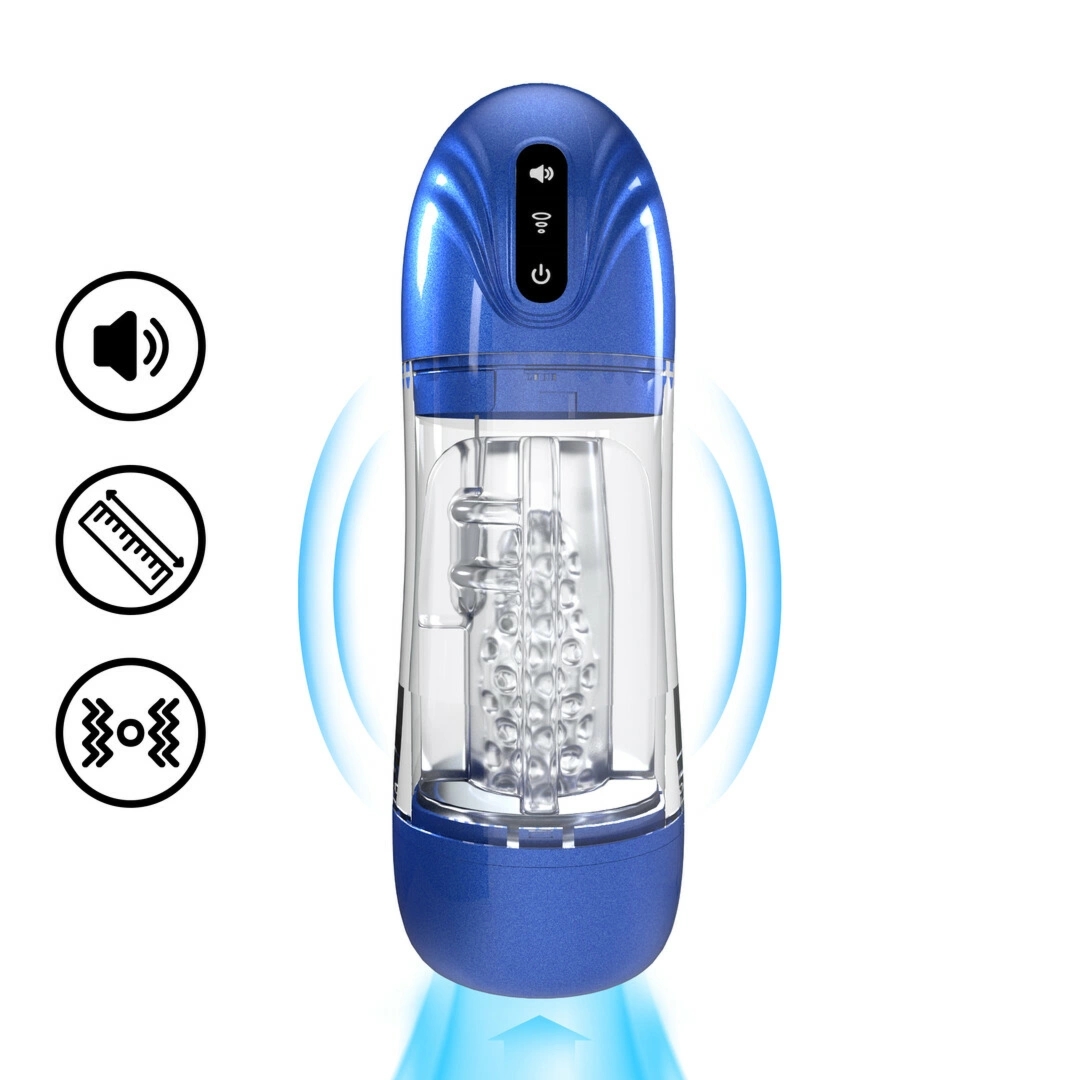 SonicPull Pompa Intymna – system ssania, wibracji i dźwięku, Metallic Blue, anatomiczny