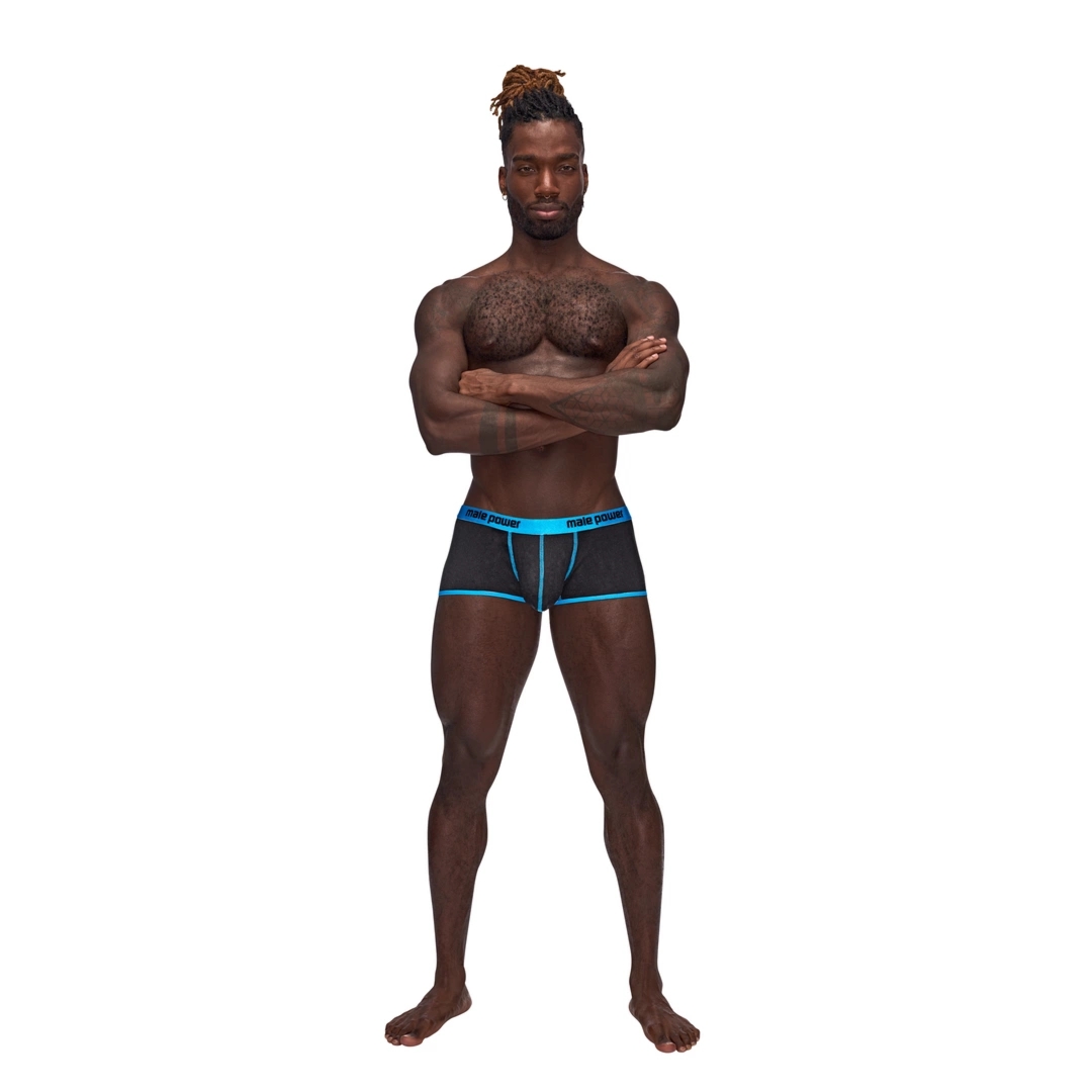 Male Power Casanova Mini Short Uplift męskie szorty L czarne z kieszenią modelującą