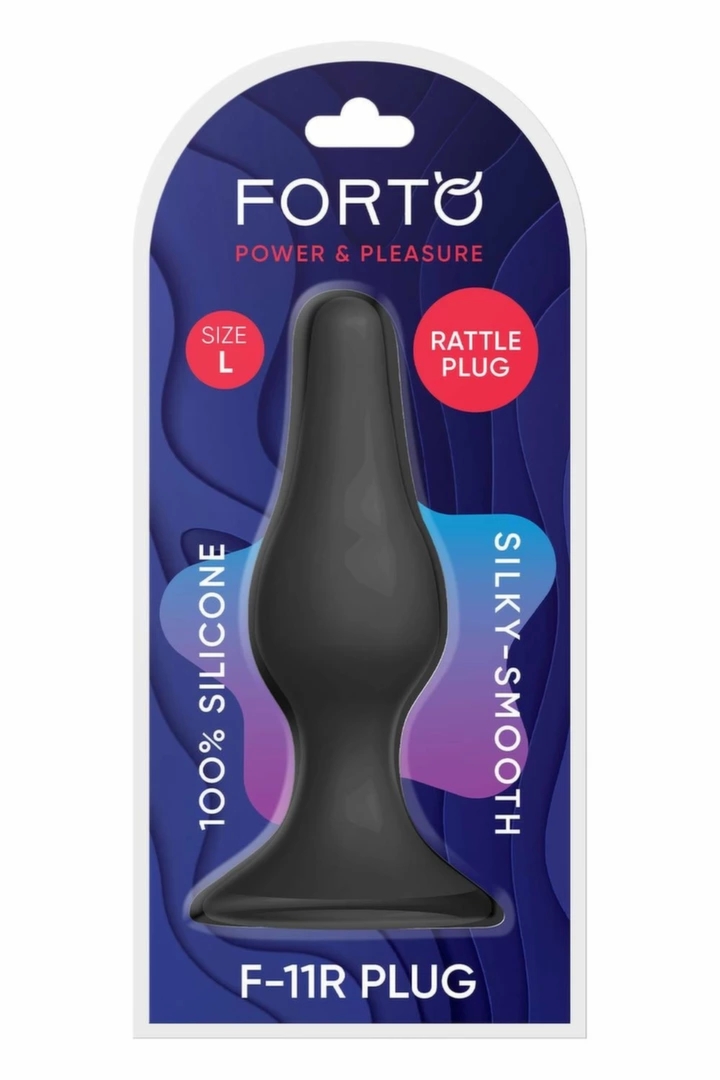 FORTO F-11R RATTLER LUNGO Large Black silikonowy model z kulką, przyssawka, czarny