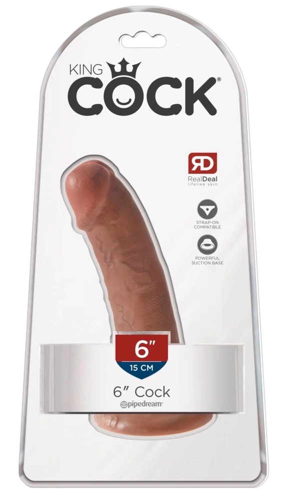 King Cock Model 15 cm z przyssawką – ciemny odcień skóry, PVC, realistyczny