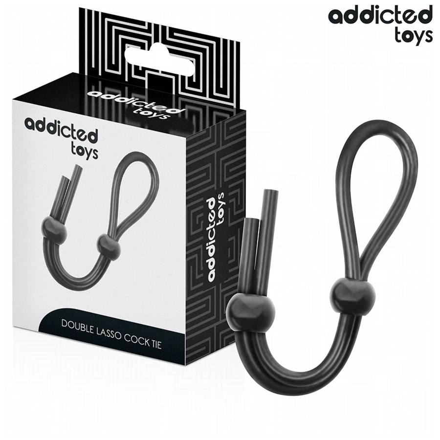 Addicted Toys Double Loop – silikonowa lina z podwójną pętlą, czarna, 19,5 cm