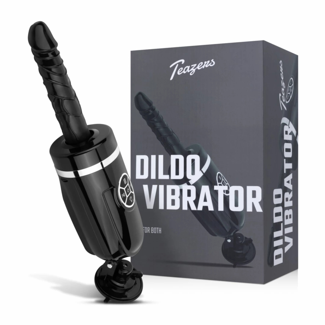 Teazers Thrusting Silicone – Model z funkcją ruchu i wibracji, silikon medyczny, czarny