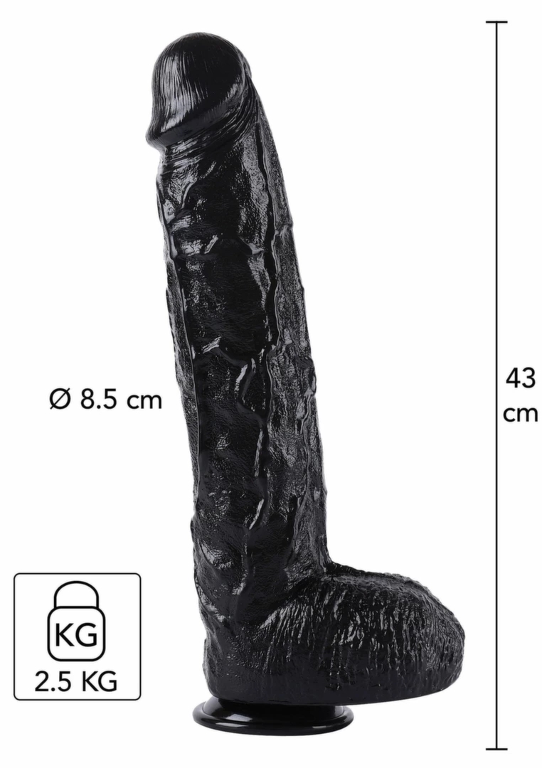 HIDDEN DESIRE Extreme Dong 43 cm model XXL, szeroka podstawa, anatomiczny kształt, PVC