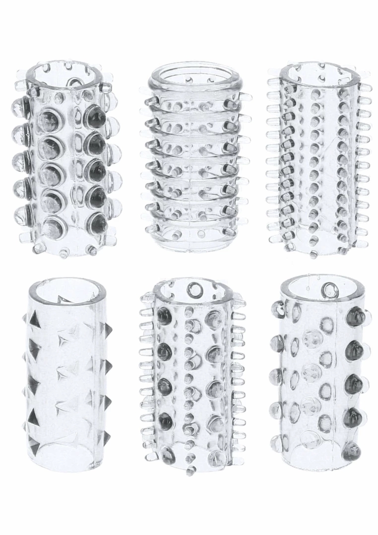 TOYJOY Power Penis Sleeve Set zestaw 6 elastycznych nakładek TPE, wodoodpornych, przezroczysty