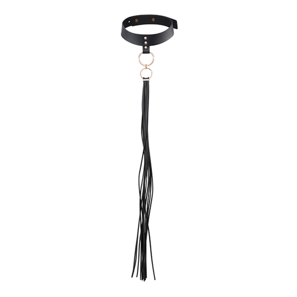 Sexshop - Maze Tassel Chocker Czarny - Obroża ze smyczą Bijoux Indiscrets - online