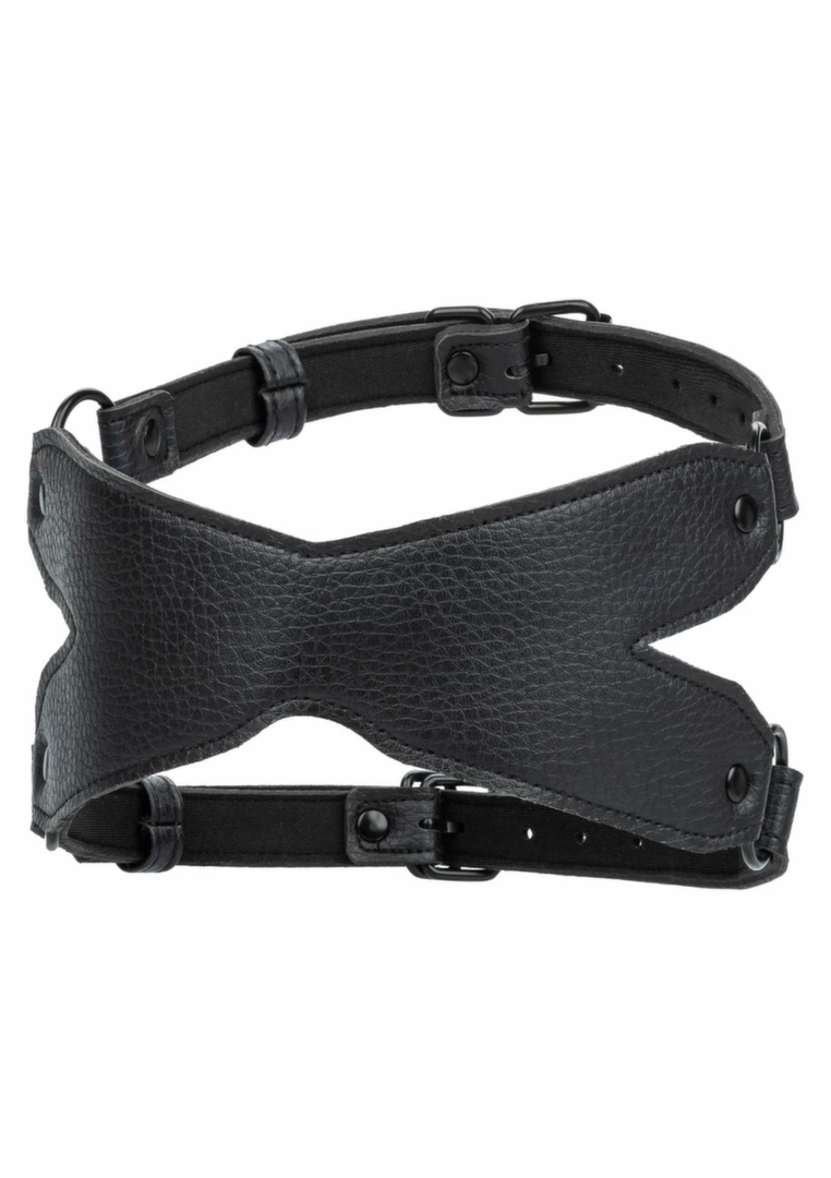XR Brands X-Mask sensoryczna maska blackout X, regulowana, teksturowana powierzchnia, czarna