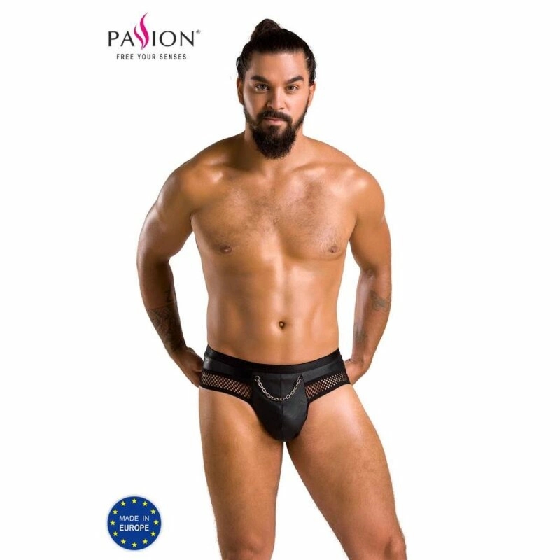 Passion TOM 030 otwarty slip czarny S/M, Oeko-Tex, nowoczesny fason, polska produkcja