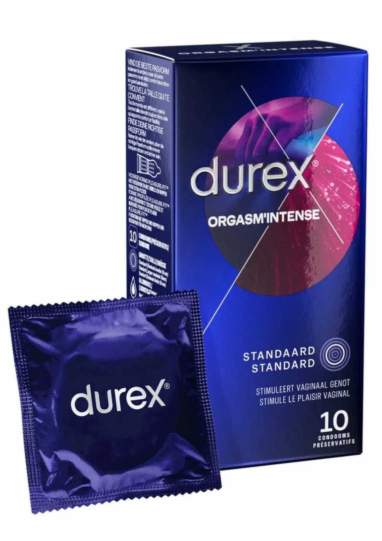 Durex Orgasm Intense 6x10 szt. – prezerwatywy z wypustkami i prążkami, anatomiczny kształt