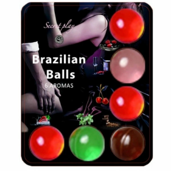 Secret Play Brazilian Balls zestaw 6 aromatycznych kulek do masażu ciała, różne zapachy
