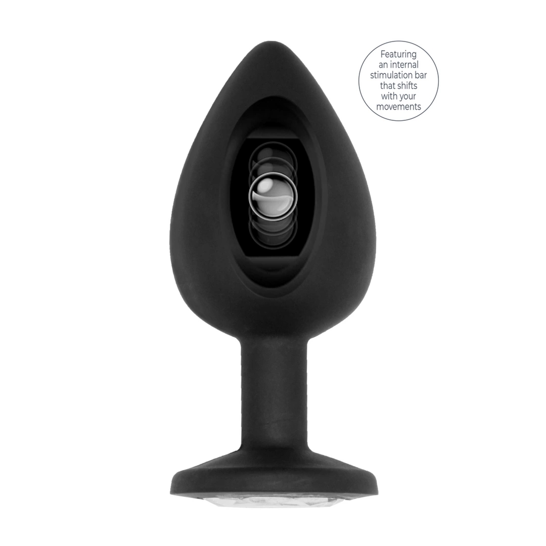 SONO No.91 Plug silikonowy z ruchomą kulką, czarny, 9,5 cm, szeroka podstawa