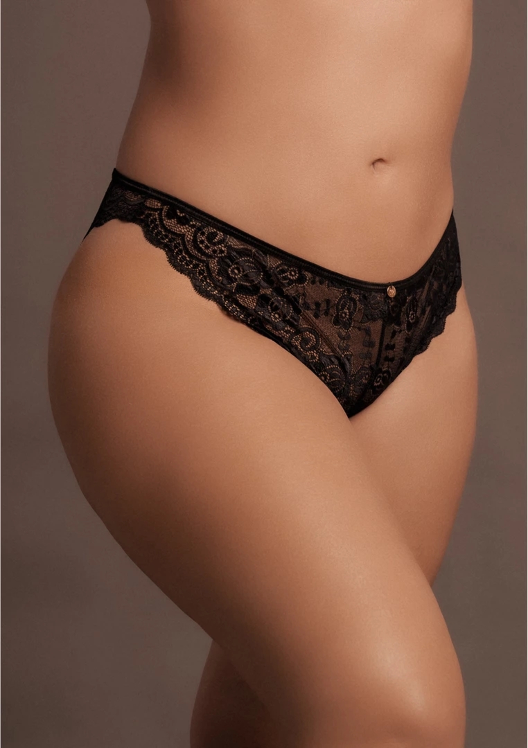Le Desir Claire Plus Size koronkowe majtki damskie XL/XXL z dekoracyjnym wzorem