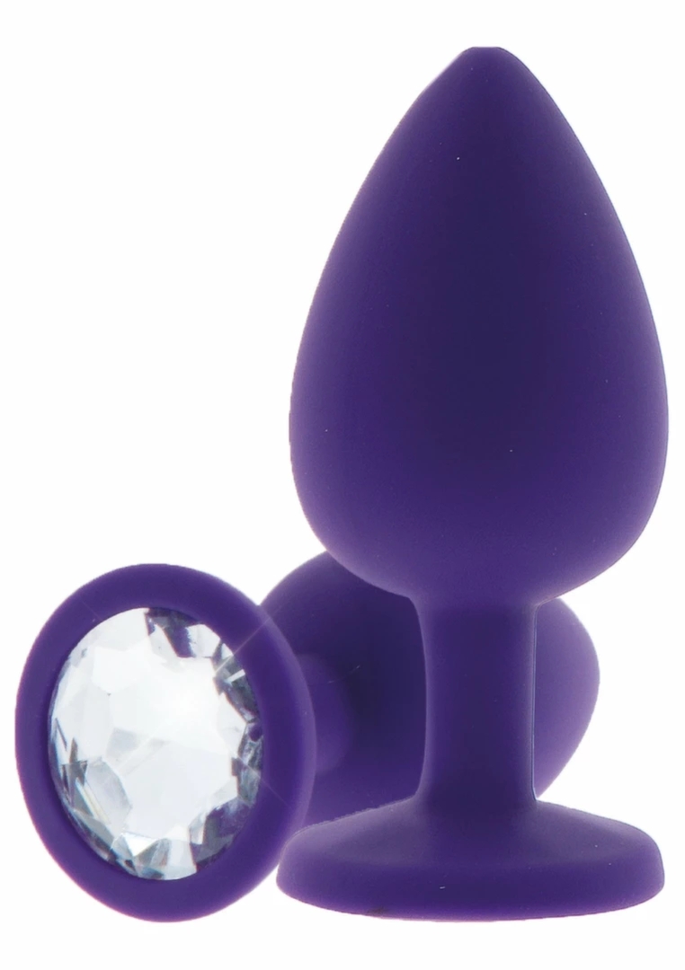 TOYJOY Diamond Booty Jewel Large silikonowy model z ozdobnym kryształem, czarny, rozmiar L