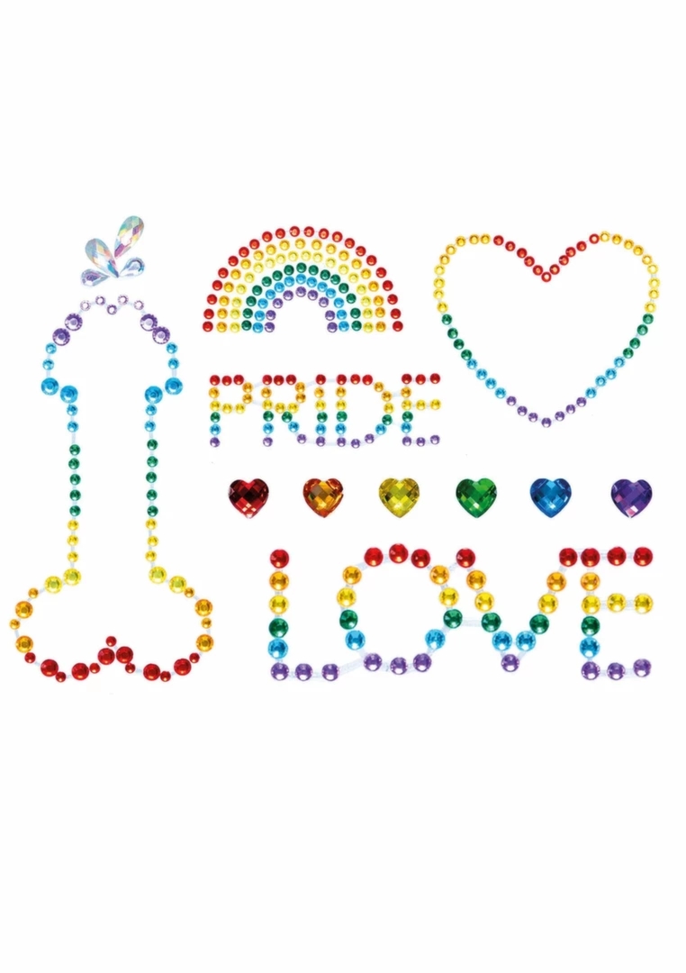 Pride Adhesive Body Jewels Stickers kolorowe kryształki samoprzylepne, motyw Pride, uniwersalne