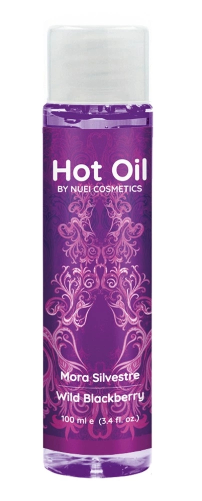 NUEI Hot Oil Wild Blackberry – rozgrzewający olejek do masażu 100 ml, aromat jeżyny, wegański