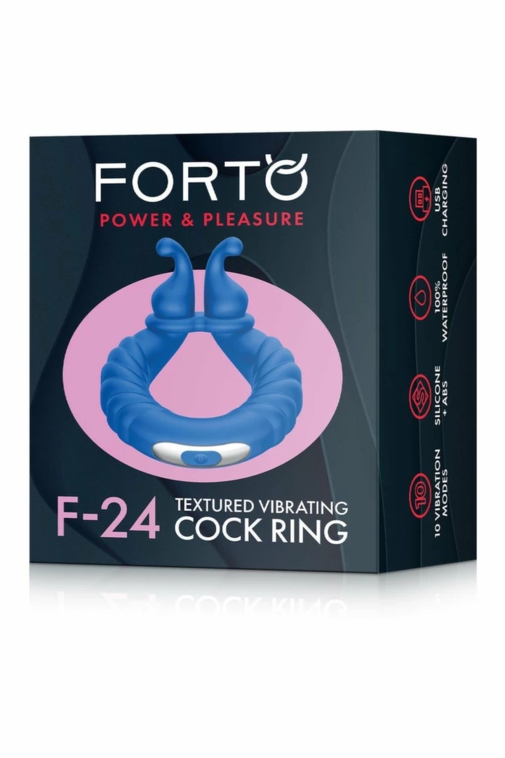 FORTO F-24 niebieski pierścień wibrujący, teksturowany, 10 trybów, wodoodporny, USB