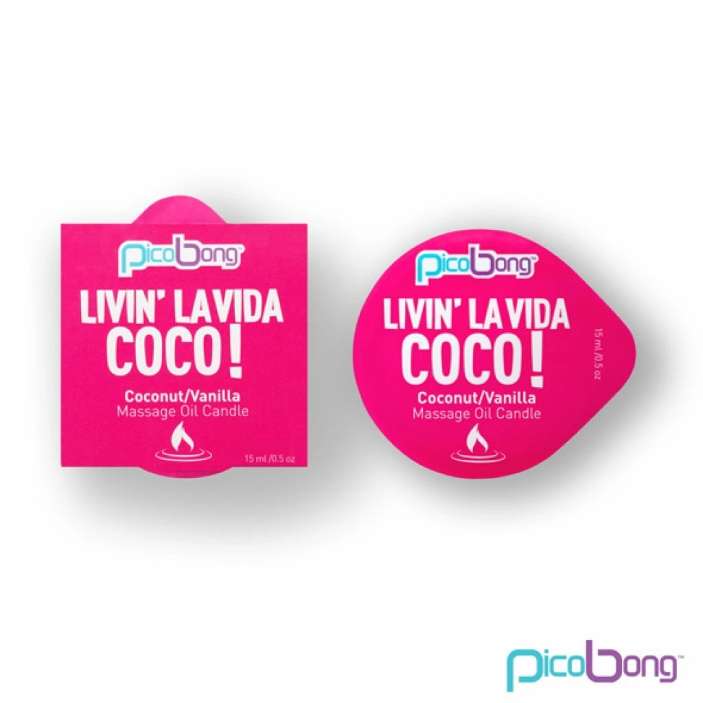 Picobong Massage Oil Candle Coconut & Vanilla – świeca do masażu 15ml, kokos i wanilia
