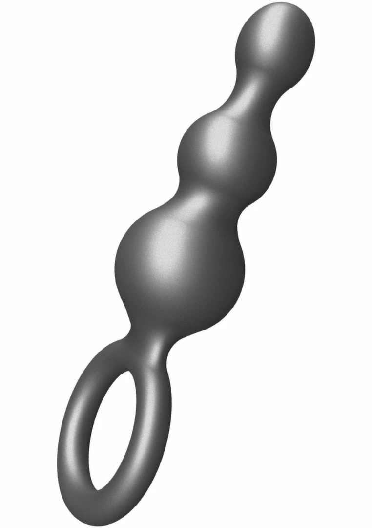 TOYJOY The Stuffer 3 Balls Plug silikonowy korek anatomiczny srebrny, trzystopniowa konstrukcja