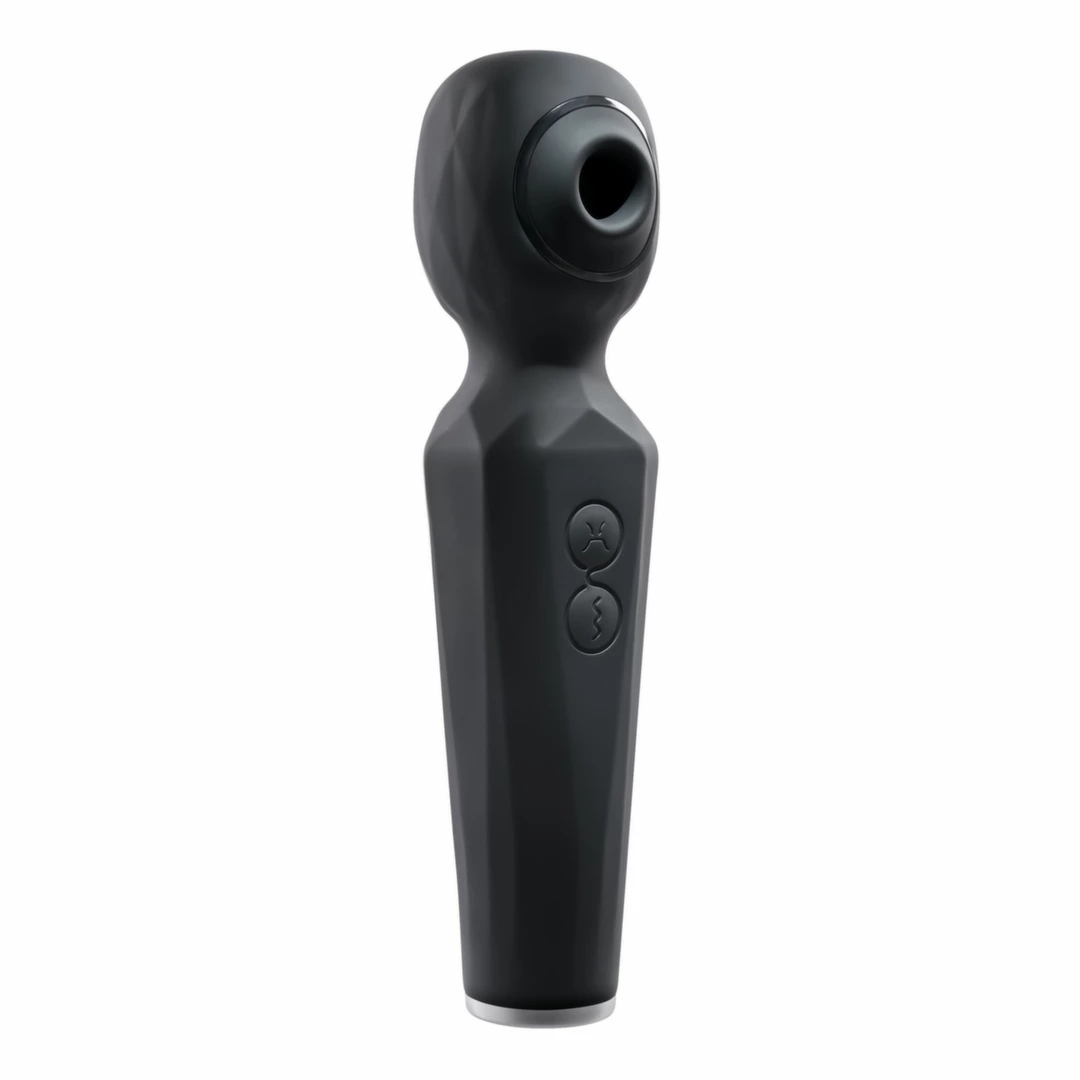 Evolved Rainbow Sucker Wand Black – masażer z podwójnym systemem stymulacji, 8+5 trybów, USB