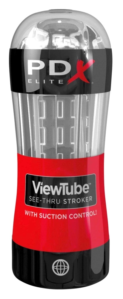 PDX Elite ViewTube maszyna intymna przezroczysta, system żeberkowany, regulacja ciśnienia