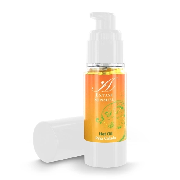 Extase Sensuel Hot Oil Pinacolada olejek rozgrzewający 30ml, aromat tropikalny, aplikator z pompką