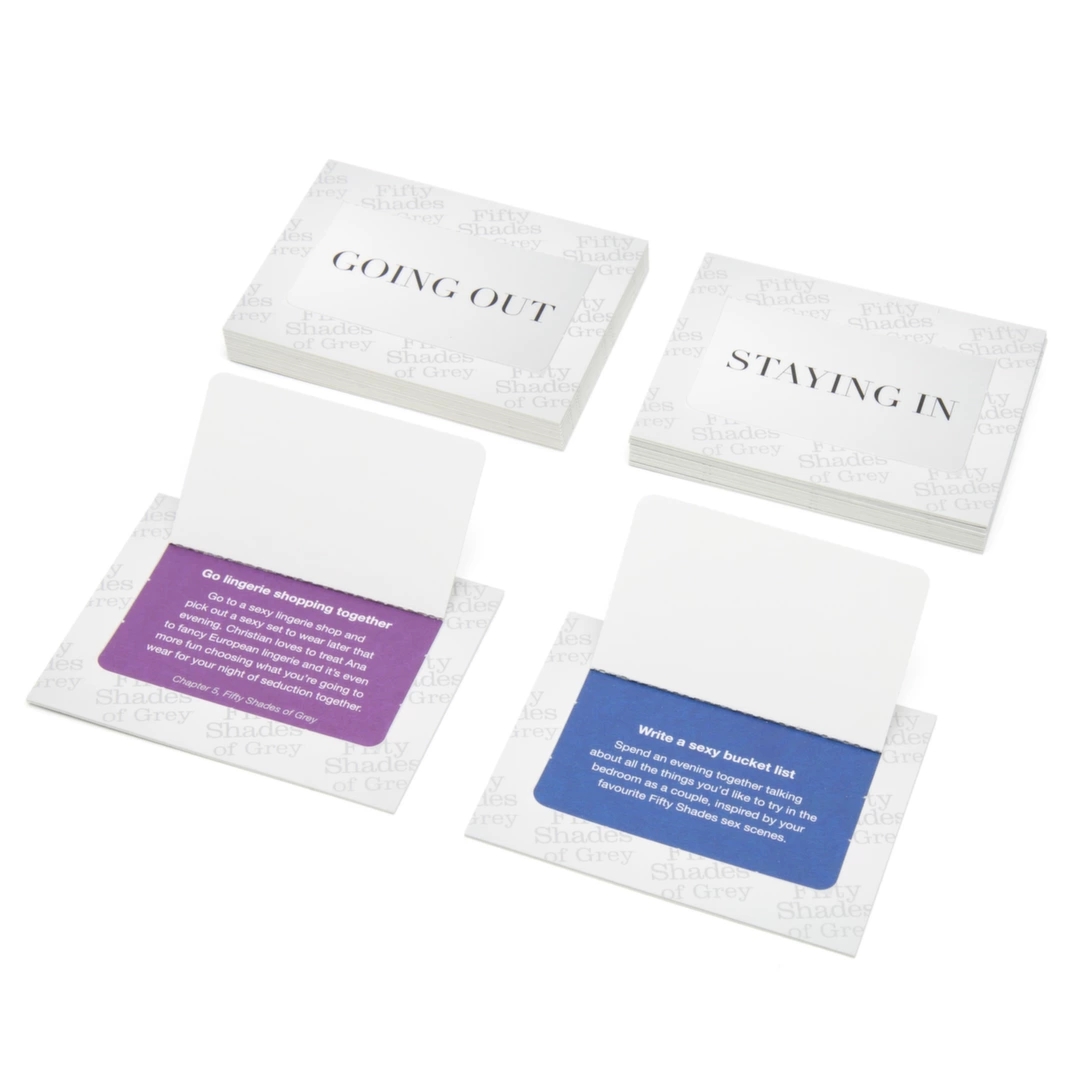 Fifty Shades of Grey – Zestaw 52 Kart Randkowych, inspiracje na wieczory, 2 kategorie