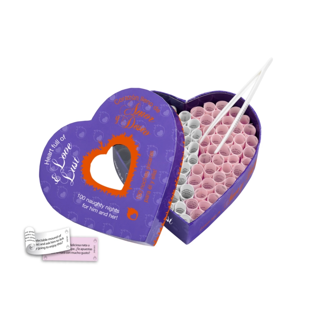 Tease & Please Heart Full of Love & Lust – 100 inspiracji dla par, EN-ES, pudełko serce