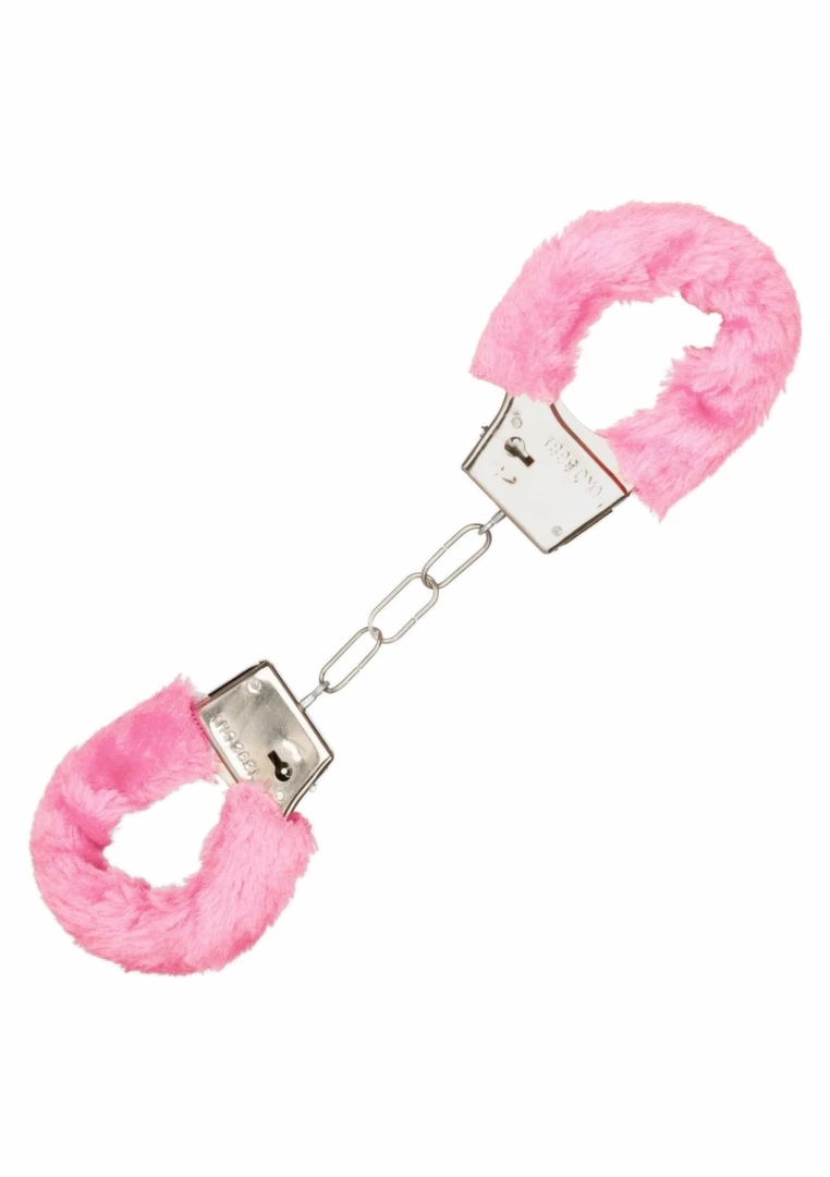 Playful Furry Cuffs kajdanki z miękkim czarnym futerkiem, regulowane, metalowe, 2 klucze