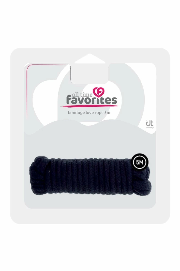 ALL TIME FAVORITES Love Rope 5m czarny – miękki sznur do wiązań, jedwabista powierzchnia