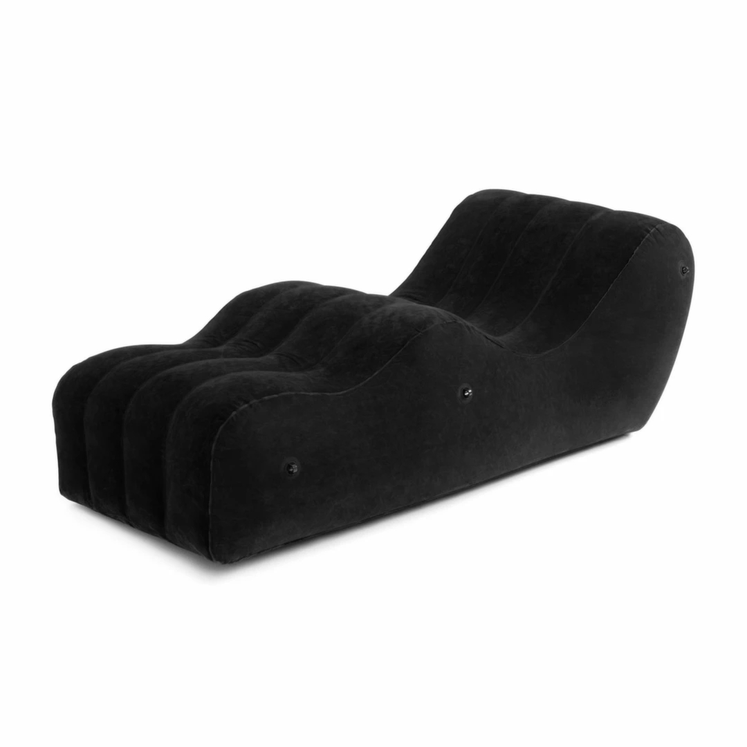 Bedroom Fantasies The Lounger – czarna ławka dmuchana, ergonomiczny falisty model z PVC