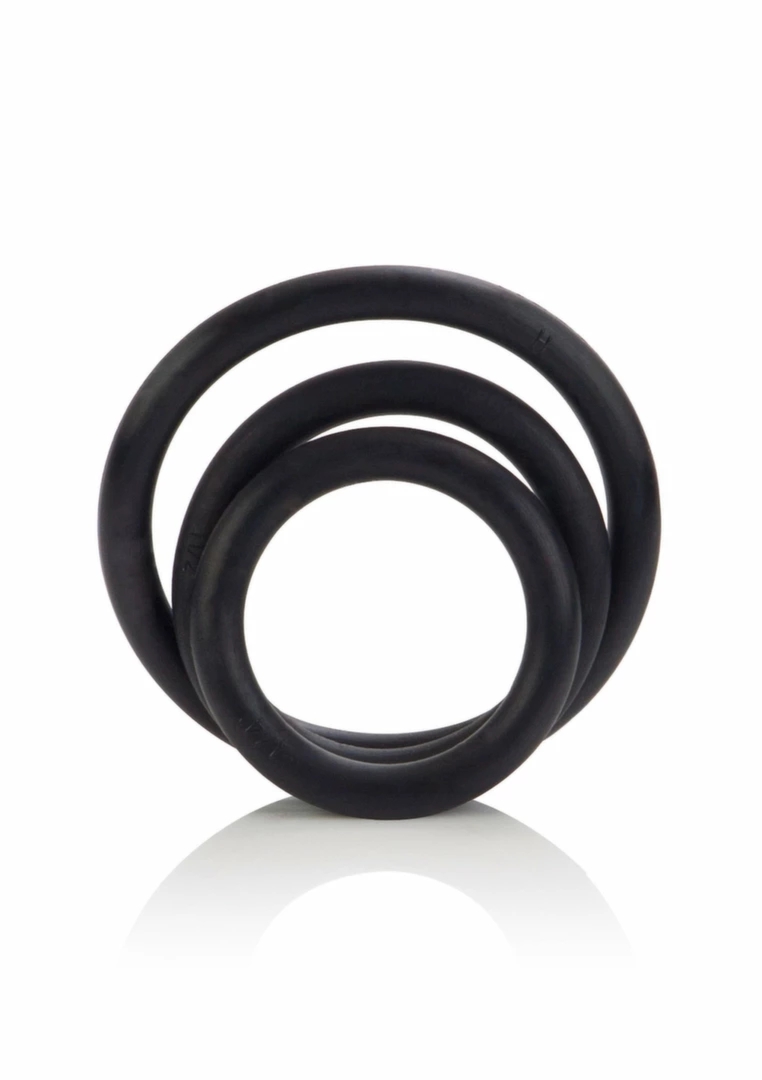 CalExotics Rubber Ring Zestaw 3 Pierścieni Elastycznych – uniwersalne rozmiary, czarny kauczuk