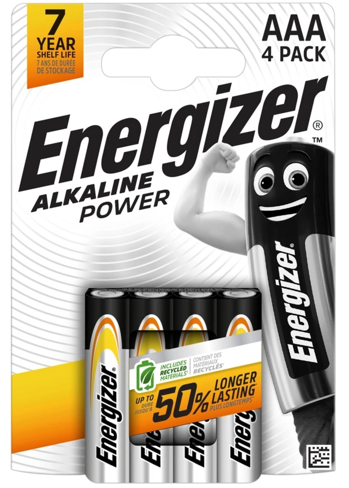 Energizer baterie alkaliczne AAA 1,5V 12x4, wytrzymałe do urządzeń elektronicznych