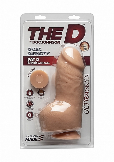 Realistyczny gruby Penis 1700-86-CD - Fat D - 8 Inch with Balls - ULTRASKYN - Vanilla