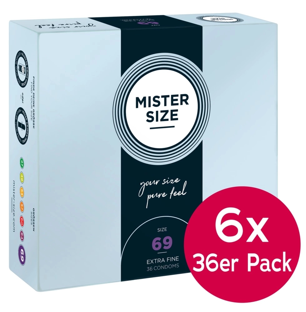 Mister Size 69mm ultracienkie prezerwatywy 36 sztuk, szerokie, lateksowe