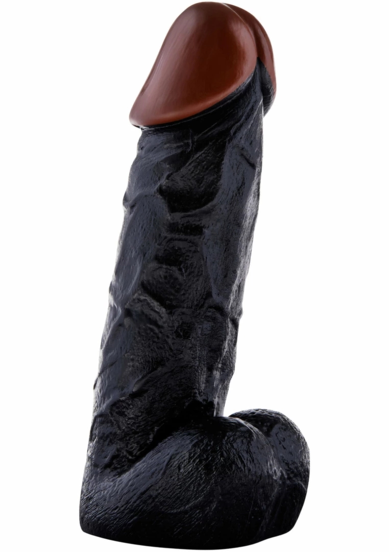 ToyJoy Prince Of Namibia Dong 20 cm anatomiczny model silikonowy czarny z szeroką podstawą