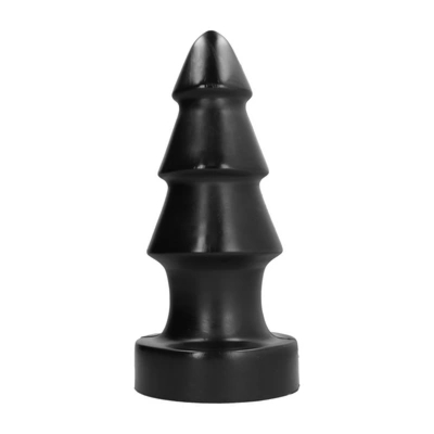 All Black AB45 stożkowy korek z rowkami 40 cm – Czarny model z spiralną teksturą