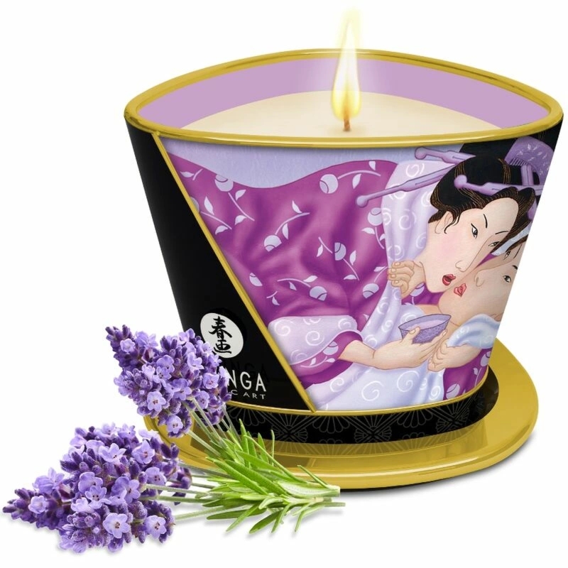 SHUNGA Świeca do masażu Lawenda 170ml – relaksujący olejek z naturalnych składników