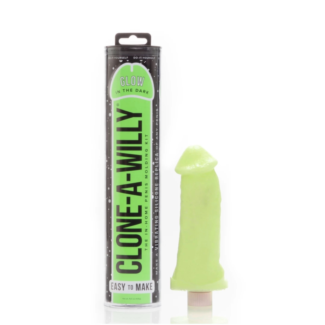 Clone A Willy Kit Glow-in-the-Dark Green – zestaw do odlewu świecący zielony z systemem wibracji