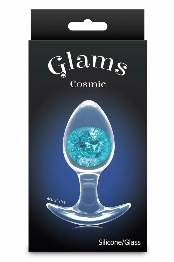 COSMIC GLAMS Medium Blue – silikonowy model z efektem szklanej kuli, 9,5 cm