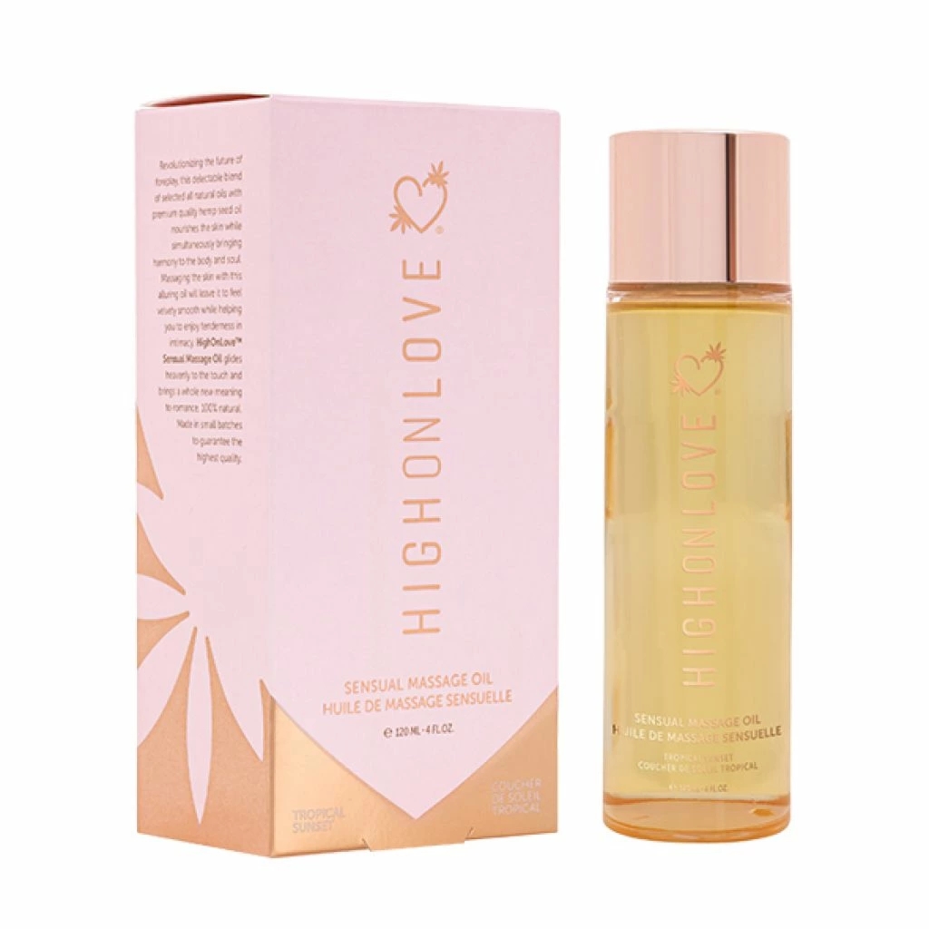 HighOnLove Massage Oil Tropical Sunset 120ml – naturalny olejek do masażu z konopi