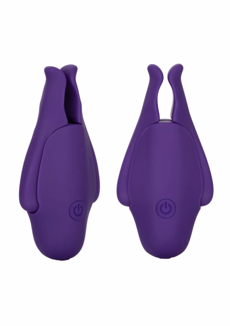 CalExotics Rechargeable Nipplettes – klipsy wibracyjne USB, 12 programów, wodoodporność, czarne