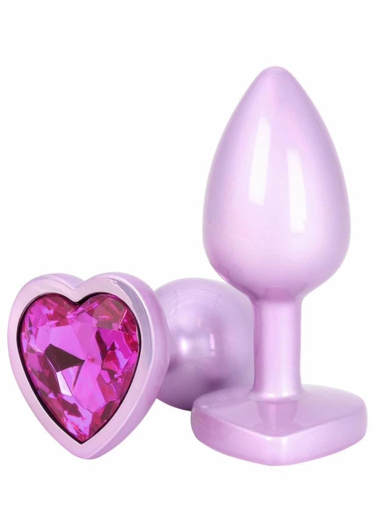 ToyJoy HAPPINESS Time To Shine aluminiowy plug z kryształkiem serce, srebrny, rozmiar S