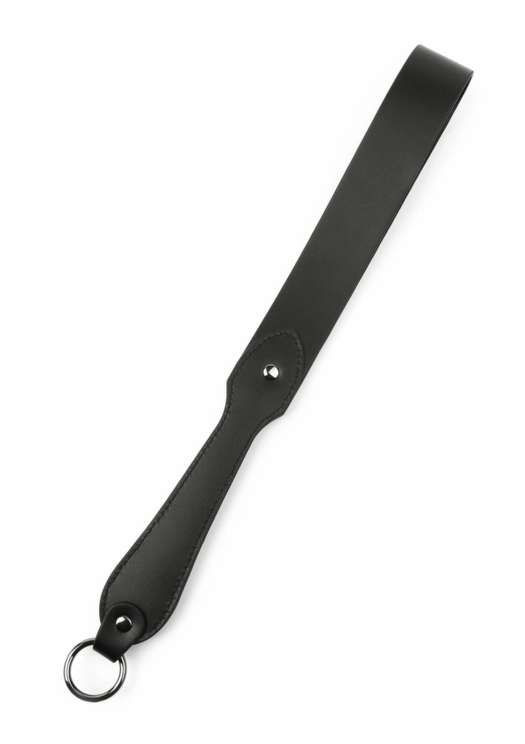 Hidden Desire Genuine Leather Belt Slapper pas skórzany z ergonomicznym uchwytem, czarny
