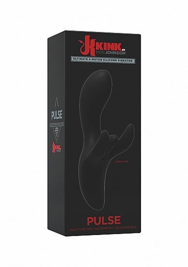 WIBRATOR ZE STYMULATOREM ŁECHTACZKI  CZARNY- 2402-65-BX - Pulse - Ultimate 4 motor Silicone Vibrator - Black
